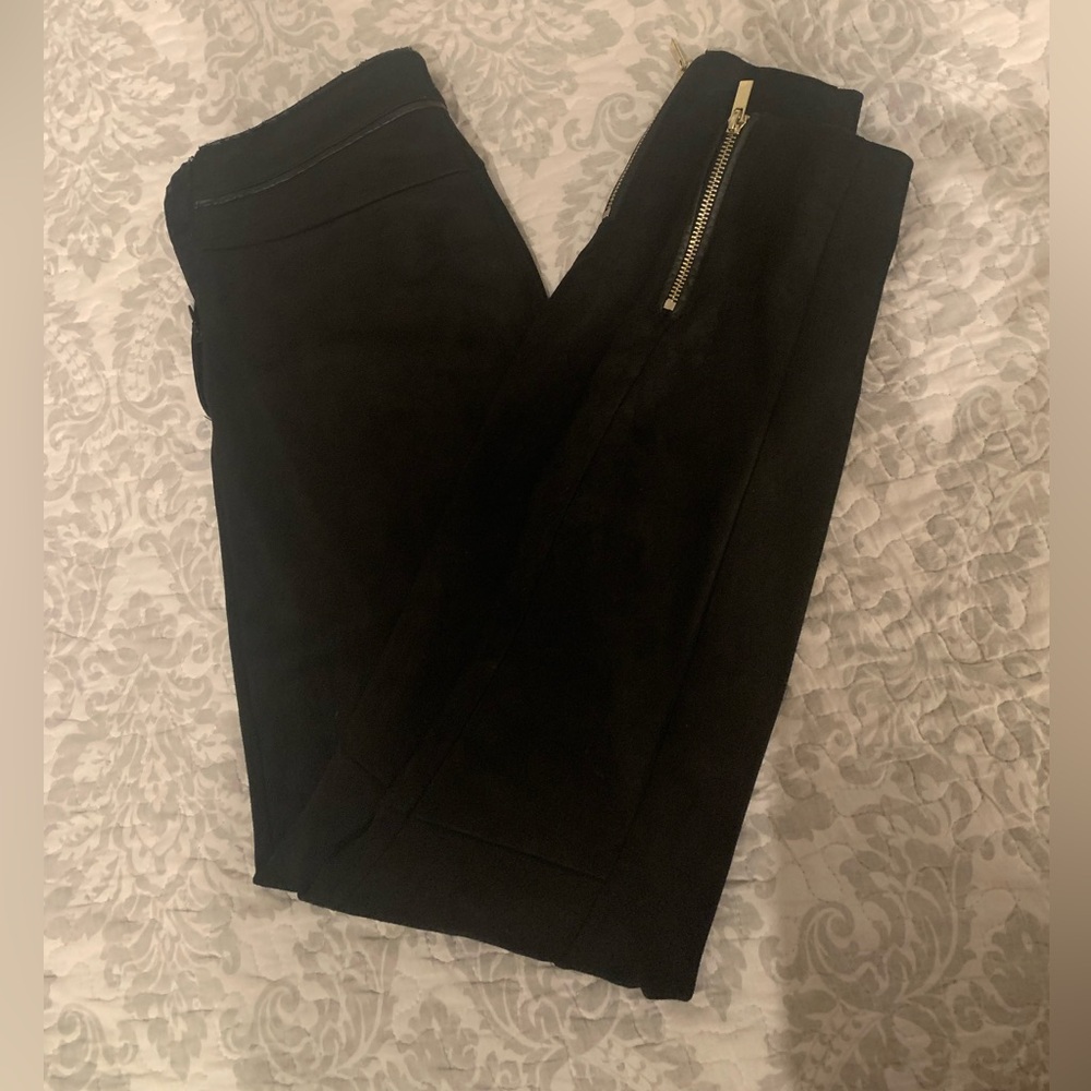 H&M Black Faux Suede Skinny Pants